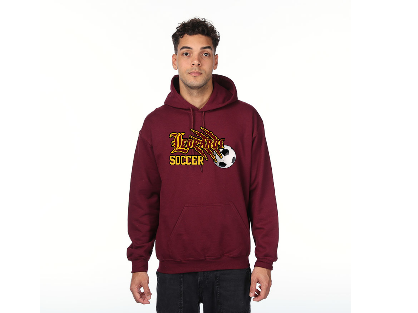 Leopards New Soccer Logo Maroon or Black Hoodie