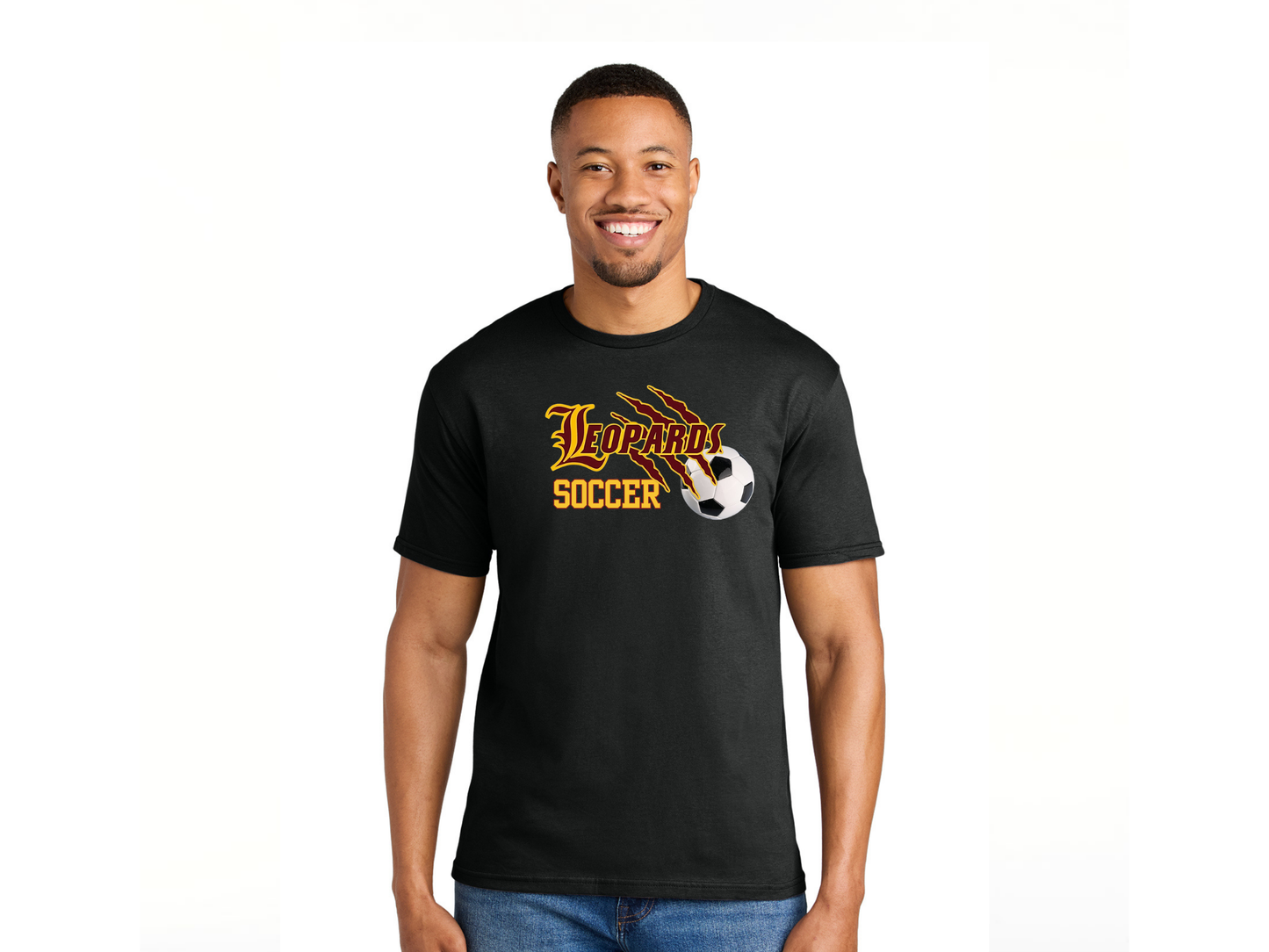 Leopards New Soccer Logo Black or Maroon T-shirt