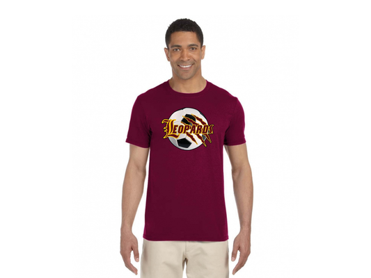 Leopards Soccer Ball Black or Maroon  T-shirt